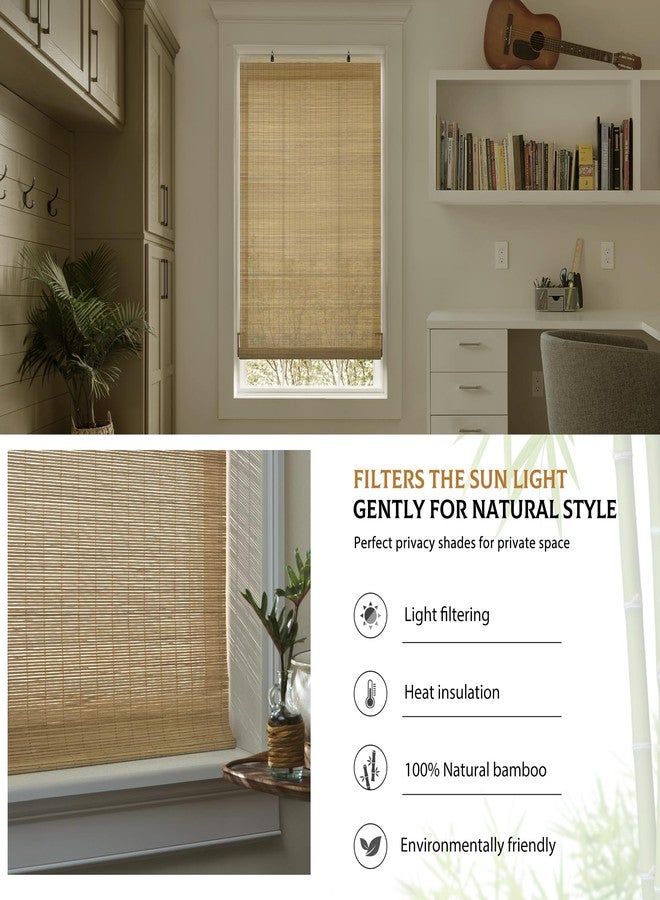 LazBlinds Cordless Bamboo Blinds, Roll Up Shades for Windows, Light Filtering Hanging Window Blinds, Bamboo Shades for Patio Indoor/Outdoor Porch, 23'' W x 72'' H, Carbonized - Image 5